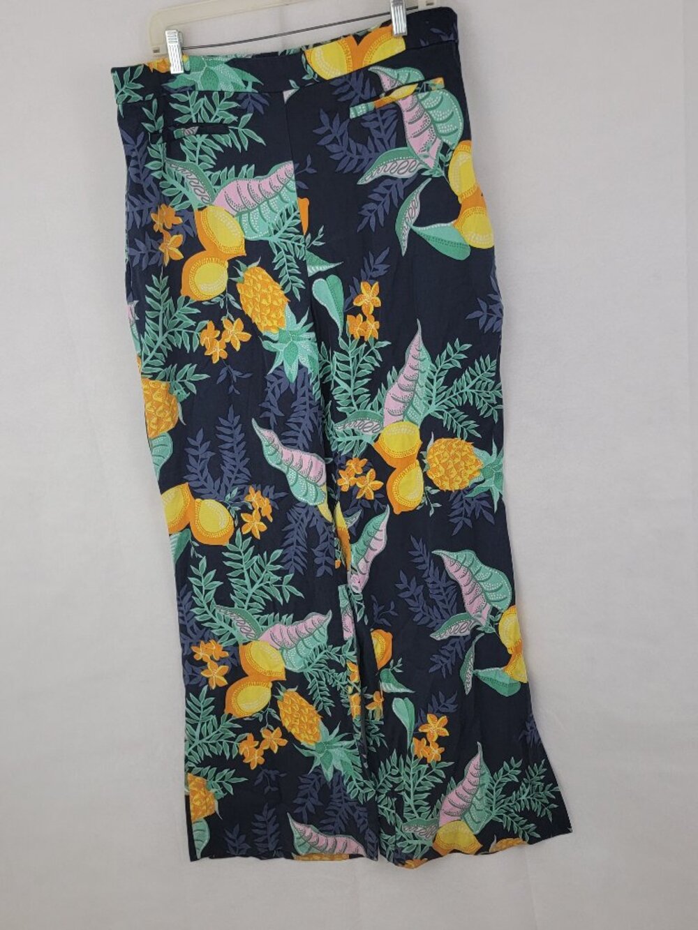 Anthropologie MAEVE Womens Pants Sz 16 Escape Printed Tropical Wide Leg Split